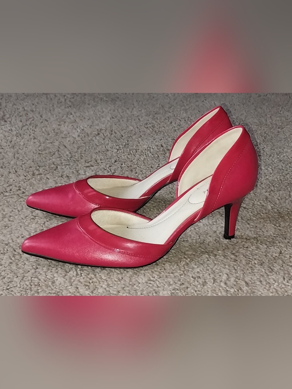 Life Stride Women’s Red Saldana Pointed Toe Stiletto Slip On Pumps Size 7.5